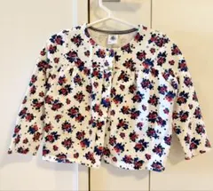 PETIT BATEAU の花柄カーディガン 86cm
