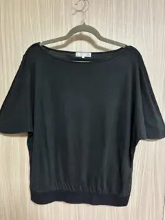【自由区】半袖Tシャツ ブラック ラメ裾 サイズ40のサムネイル