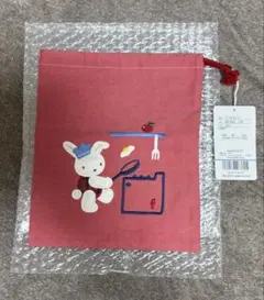【未使用・タグ付き】ファミリア 赤い巾着袋