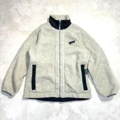 Patagonia アウトドア フリースジャケット リペア ベージュ系 Mサイズ