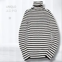 ユニクロ UNIQLO ウール100% リブニット タートルネックセーター