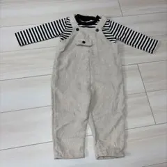 ボーダートップス,コーデュロイオーバーオールセット