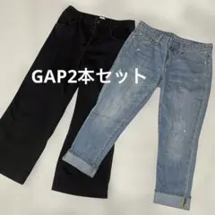 GAP デニム 2本セット レディース クロップド(ブルー) ブラックパンツ