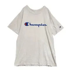 チャンピオン　クルーネック ロゴプリントTシャツ　ベージュ　L