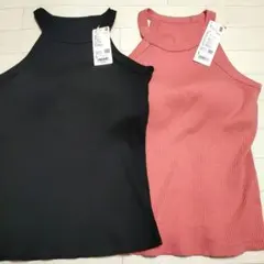 ユニクロ　UNIQLO　ホルターネックブラタンクトップ　Lサイズ　2枚　新品