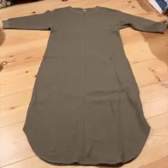 【美品】【即日発送】UNIQLO ワッフルキーネックワンピース 7分袖 S