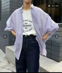 チャオパニックティピー　シアーストライプドルマンビッグシャツ