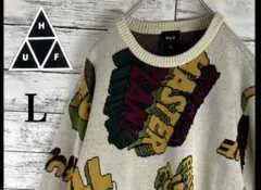 HUF 総柄 ニット セーター Lサイズのサムネイル