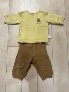 ユニクロ　キルトパジャマ　ふくろう　80 上下セットパジャマセット