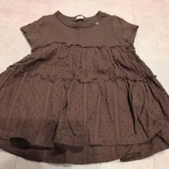 petit main ワンピースタイプシャツブラウン 120cmのサムネイル