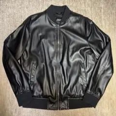 ZARA フェイクレザーボンバージャケットM(L)サイズ