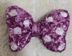 ミニー ヘアゴム リボン ピンク ディズニー スパンコール