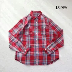 J.Crew チェックシャツ L レッド コットン 古着 長袖 アメカジ