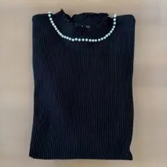 SUGAR SPOON 黒 リブ編み 長袖ニット