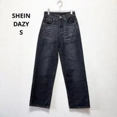 DAZY 完売品！ハイウエスト ワイドレッグ デニムパンツ ブラック Sサイズ