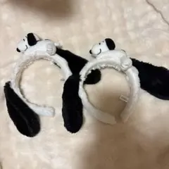 ユニバ　耳付きスヌーピーカチューシャセット