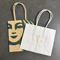 GODIVA スターバックス ショッパー袋 ショップ袋 2点セット