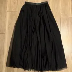 anuans シアーボリュームチュールスカートブラック 黒