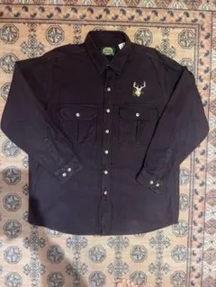 極美品FAT 厚手コットン ピグメント加工シャツ SKINNY(L) グレー系
