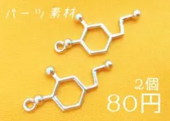 素材/ドーパミン化学式-チャーム(シルバー)【RC349】