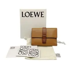 ★美品★ロエベ スモール バーティカルウォレット 折り財布 ブラウン