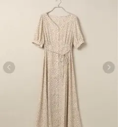 お値下げ　mysty woman フラワー5分袖マキシワンピース