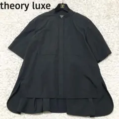 セオリーリュクス 半袖ブラウス バンドカラー 23SS ブラック 38サイズ