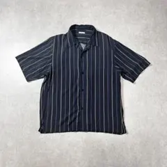 ビンテージ ストライプ 半袖 開襟シャツ 黒・茶・ベージュ 総柄 80s