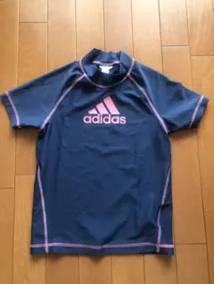 adidas アディダス　キッズラッシュガード　140 紺/ピンク　子供水着