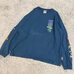 ベンデイビス 長袖Tシャツ ロンT L インディゴ オーバーサイズ ワッペン