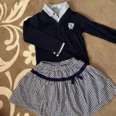 ファミリア◆チェック　スカート　長袖　トップス