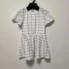 Right-on/MPS ワンピース　大柄チェック　格子柄　白地　130cmのサムネイル