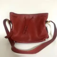 オールドCOACH 赤 レザー ショルダーバッグ