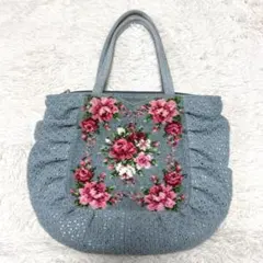 ブルー トートバッグ