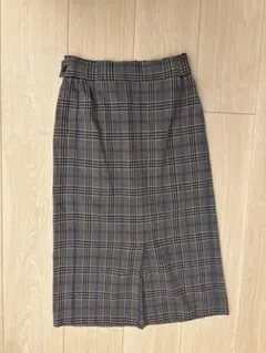 【美品】GU ジーユー　チェックナローミディスカート　Lサイズ