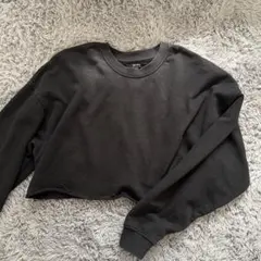 Bershka ブラック クロップドスウェット Lのサムネイル