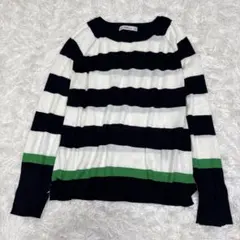 ZARA KNIT ボーダー 長袖 ニット M ボーダーのサムネイル