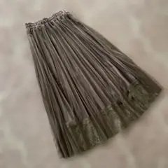 アクシーズファム　プリーツスカート レース付き