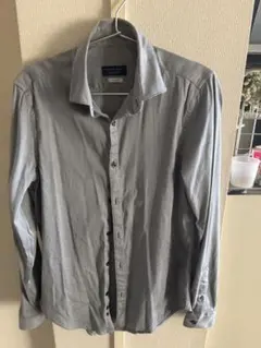 ZARA MAN スリムフィット グレー チェックシャツ