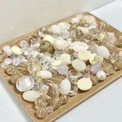 週末限定価格☺︎︎アクセサリーパーツクリアセット 160g以上入まとめ売り ビーズ