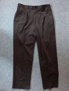 Lサイズ ユニクロ タックワイドパンツ チドリ