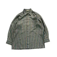 hansan 様7BS3 日本製　ボーダー柄　長袖シャツ　グランパコア　古着