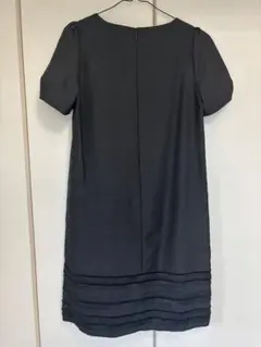 ANAYI アナイ ワンピース 黒 夏用 半袖 フォーマル シンプル 上品