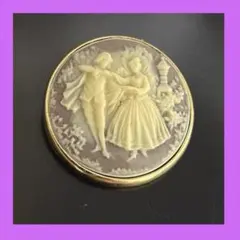 カメオブローチ アンティーク調 大判陶器カメオ エレガント ヴィンテージ風