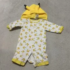ピカチュウ柄ロンパース・帽子セット 60〜70cm