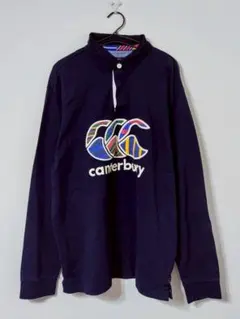 Canterbury カンタベリー ビッグ ロゴ 刺繍 長袖 ラガー シャツ
