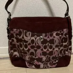 Coach ショルダーバッグ 赤 ブラウン