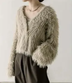 mystic シャギーVカーディガン