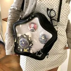 痛バッグ星形　 トート 痛バ ショルダー 推し活バッグ ブラック
