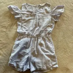 H&M ストライプ オフショルダー ジャンプスーツ 134cm